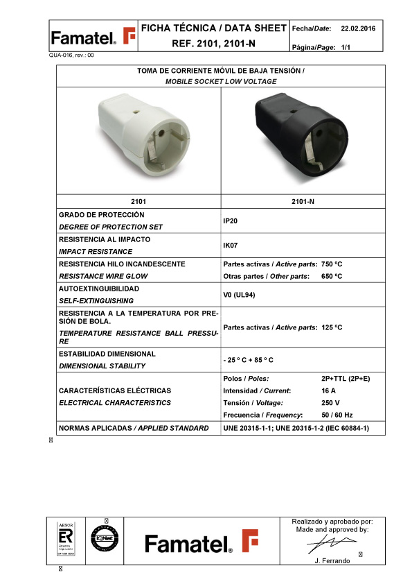 BASE AEREA HEMBRA famatel 2101